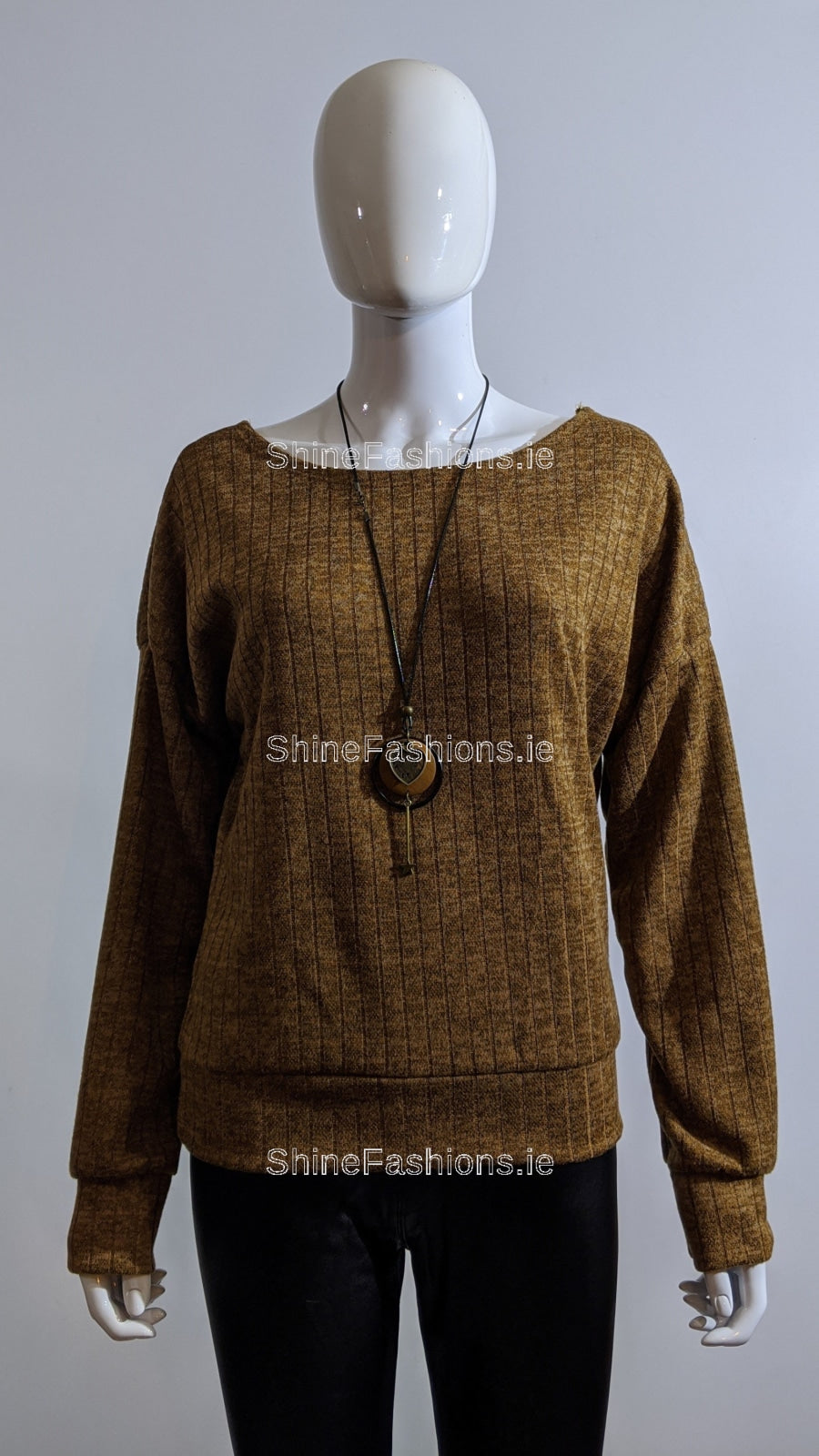 Beige Ribbed Cross-Back Top Jumper