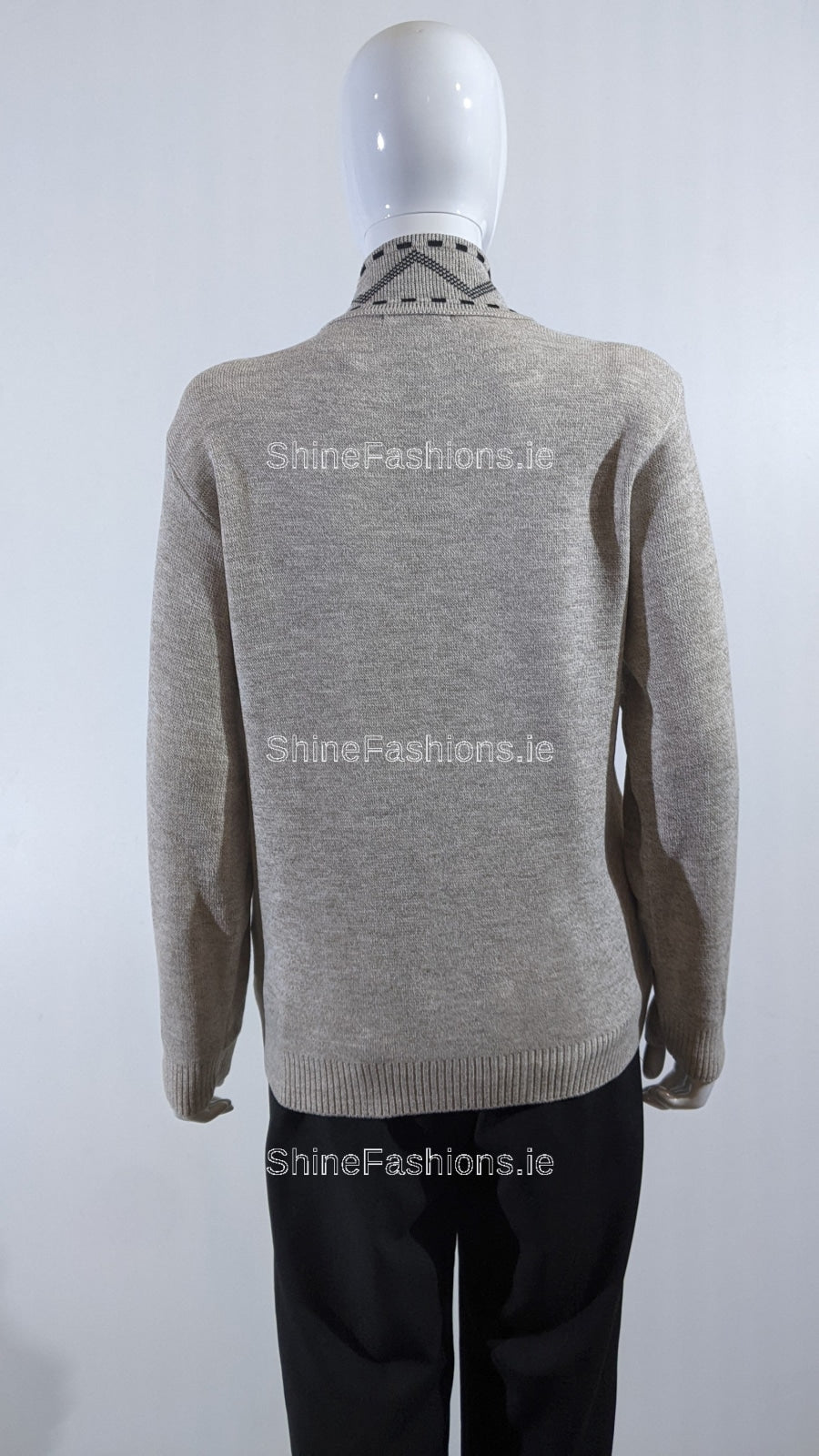 Beige Stitched Design Pattern Twinset Jumper