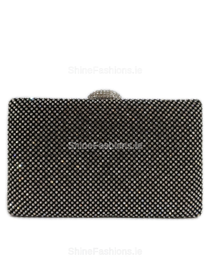 Black Diamante Embellished Clutch Bag
