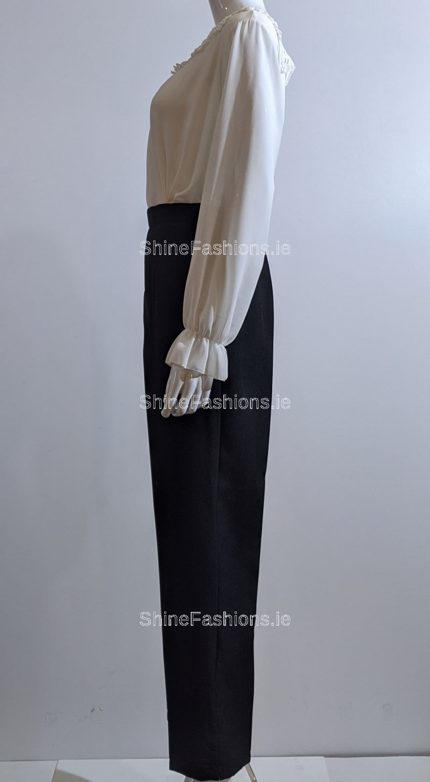 Black Elasticated Straight Leg Trouser