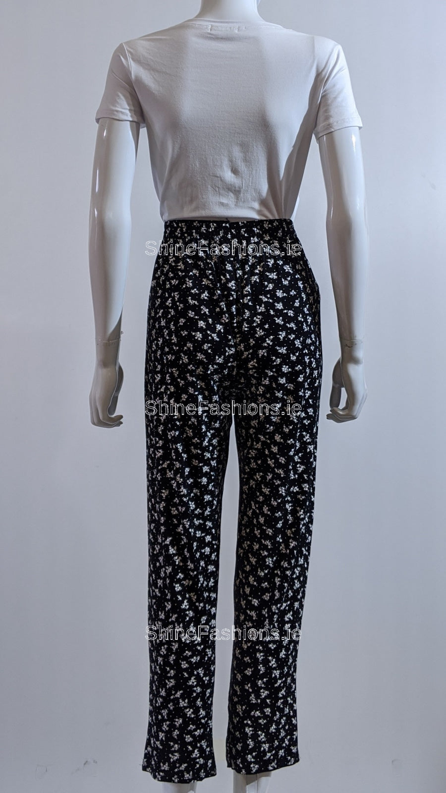 Black Flower Print Trouser