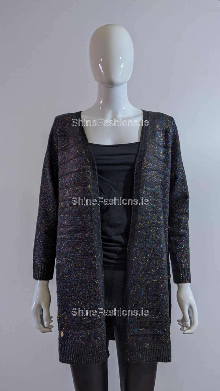 Black Glitter Design Open Cardigan