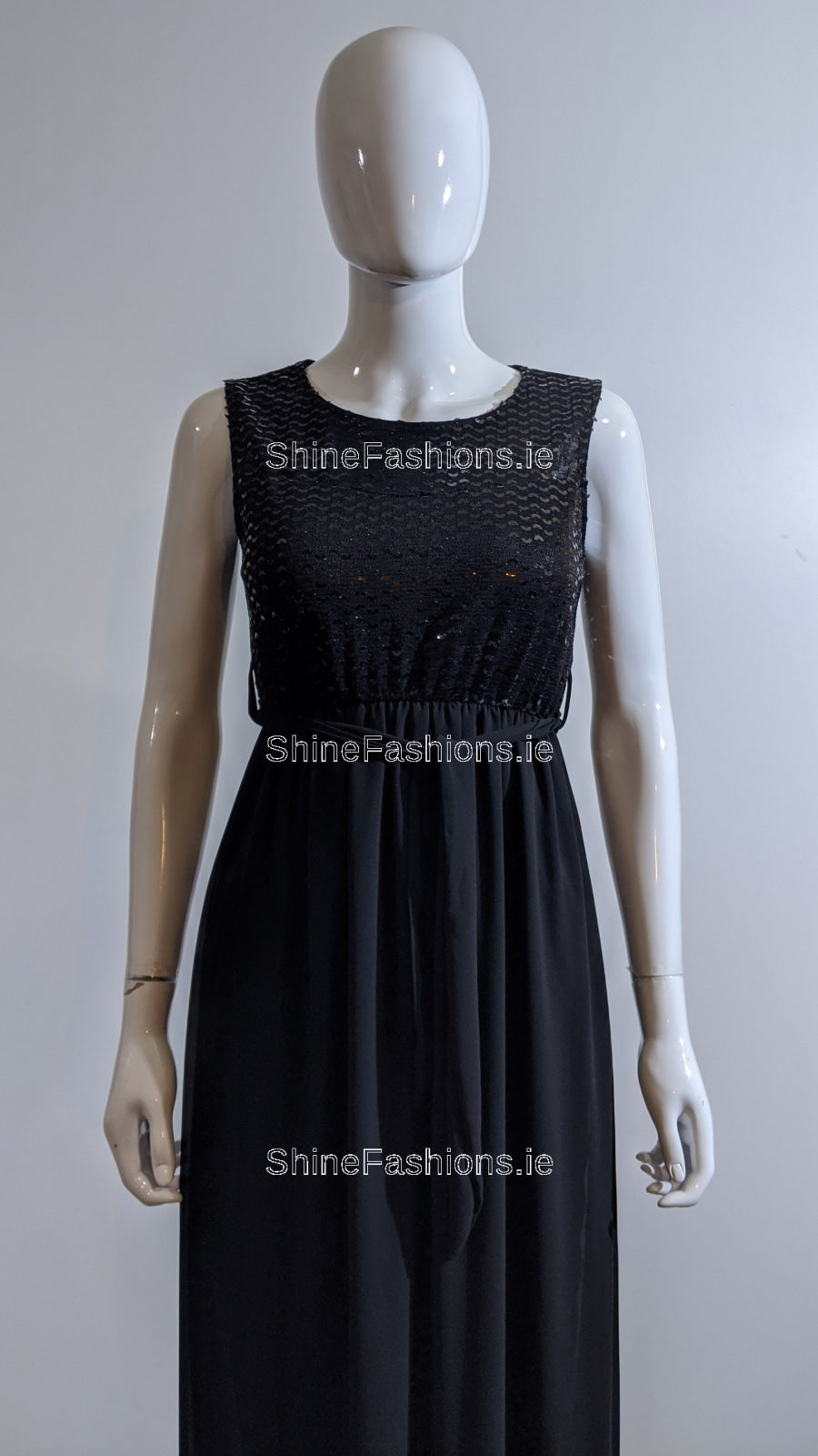 Black Sparkle Glitter Long Dress