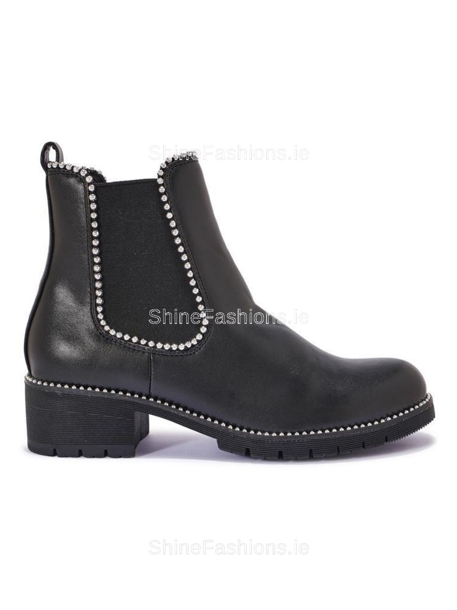 black-stud-detail-flat-chelsea-ankle-boot