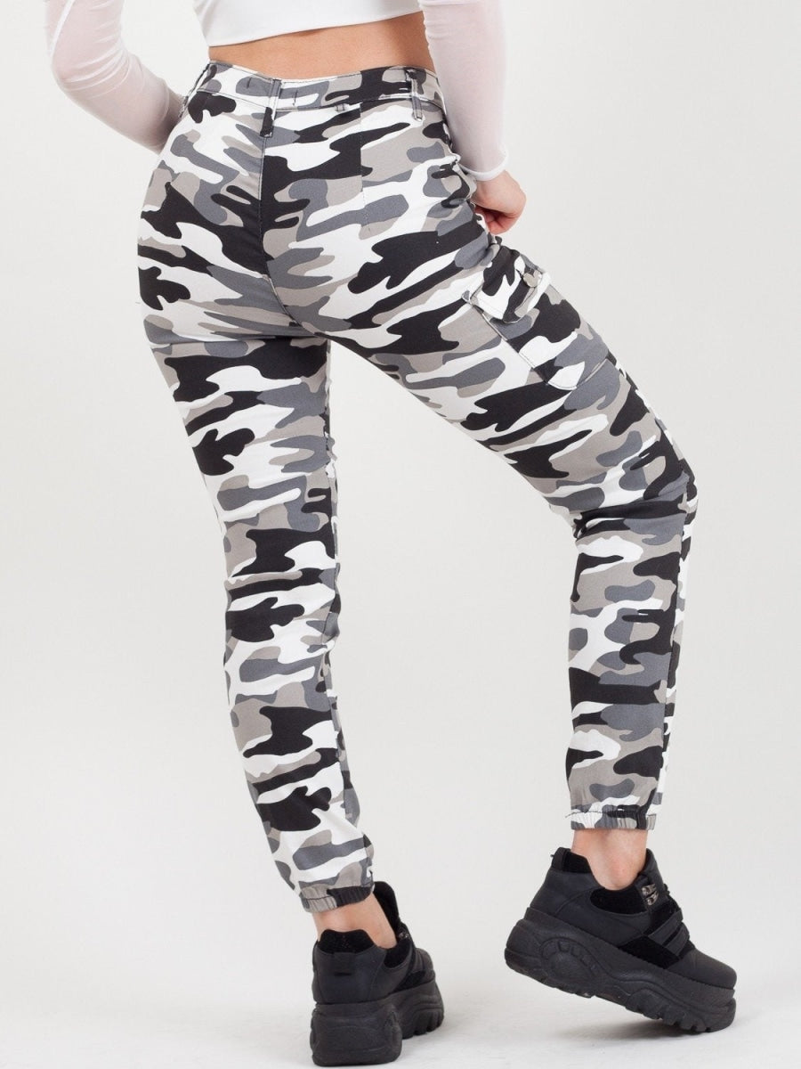 Black & White Camouflage Cargo Trouser