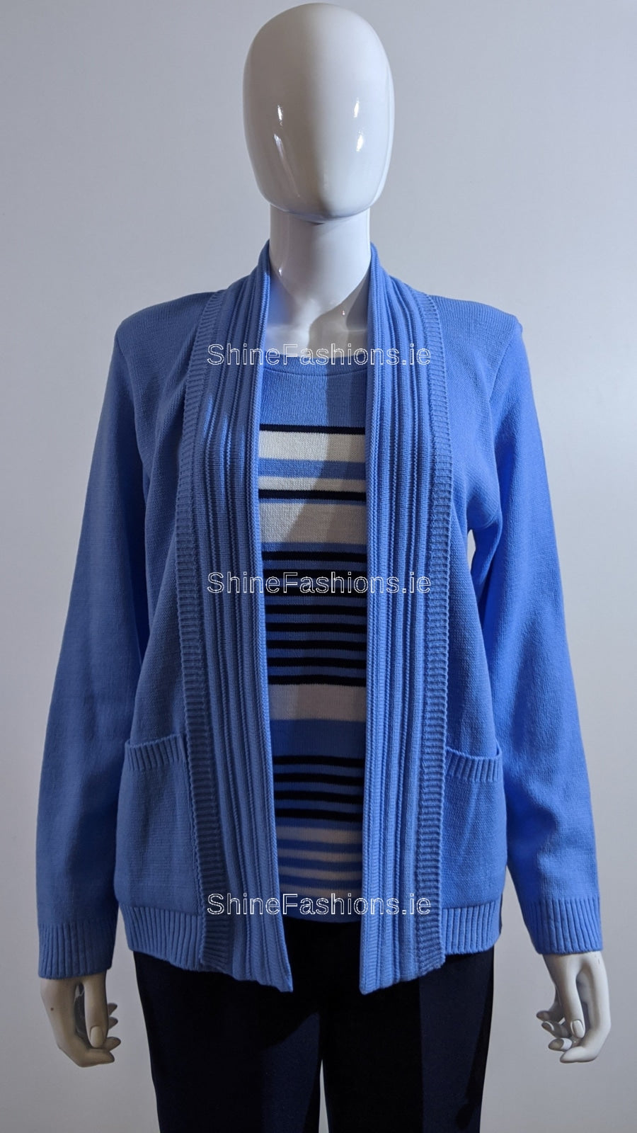 Blue Stripe Twinset Jumper