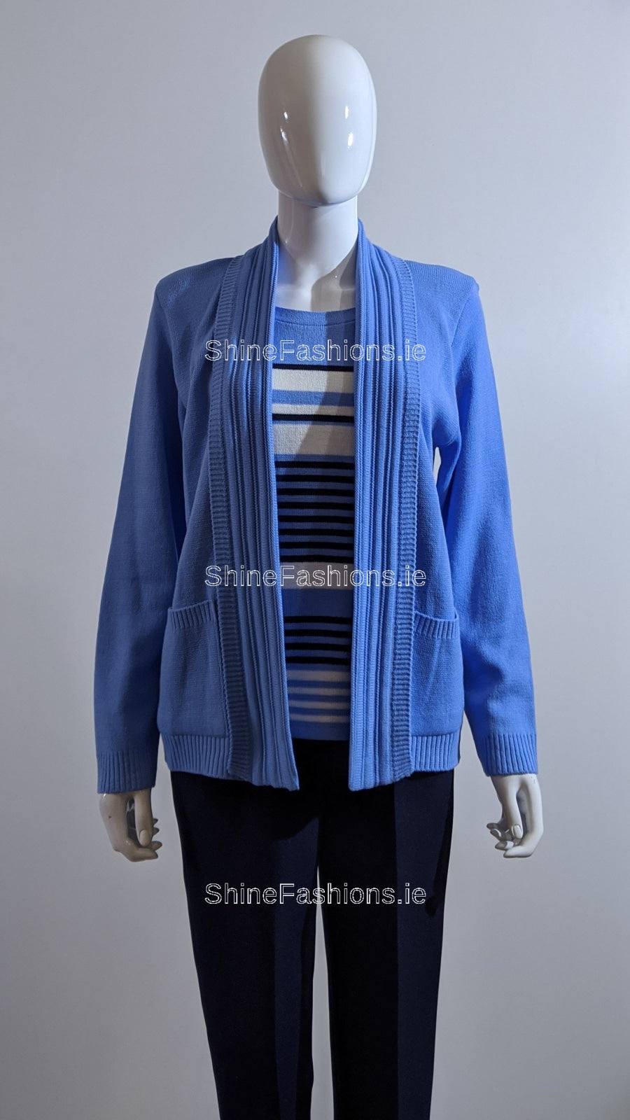 Blue Stripe Twinset Jumper