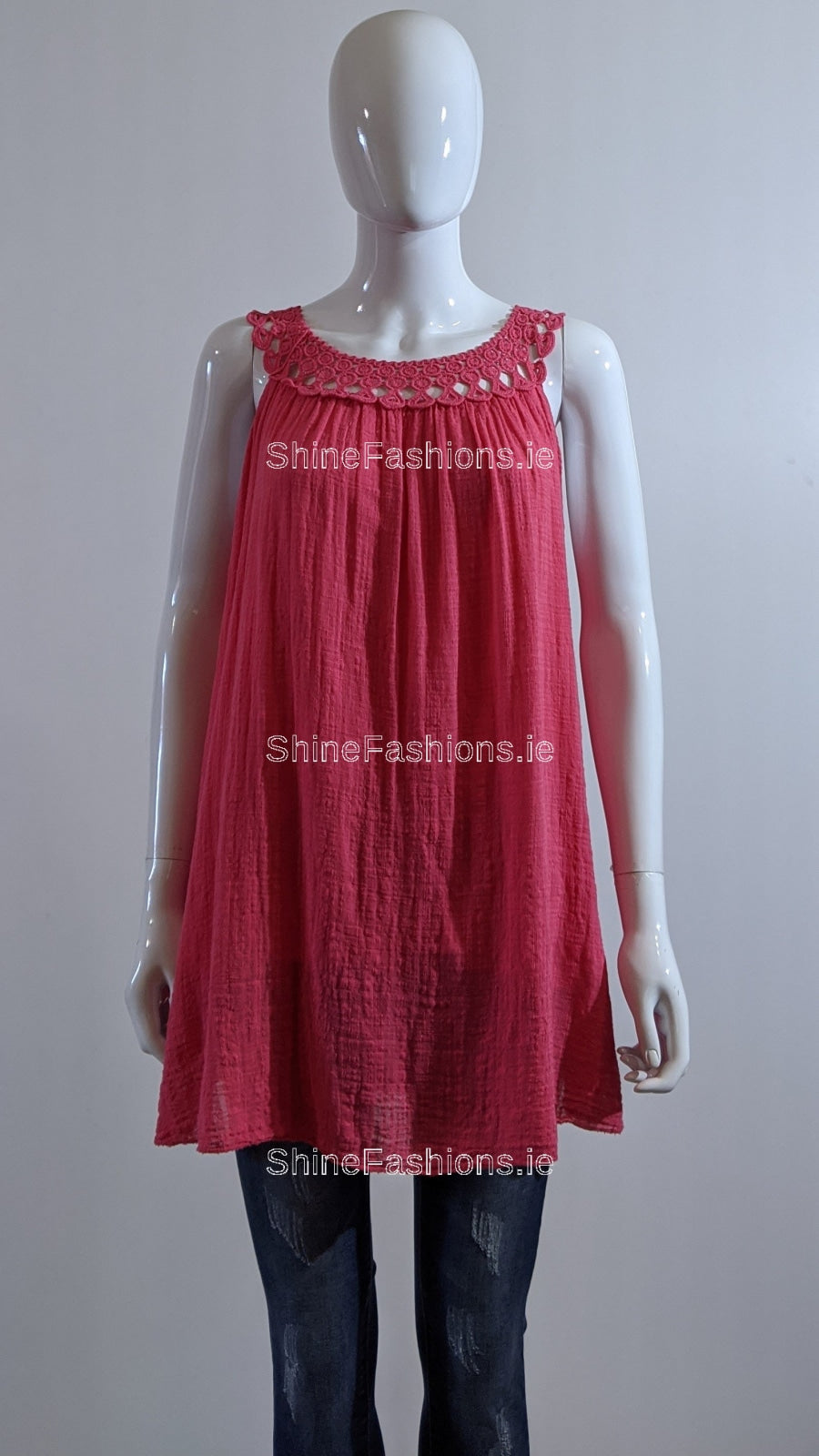 Cerise Pink Sleeveless Vest Top