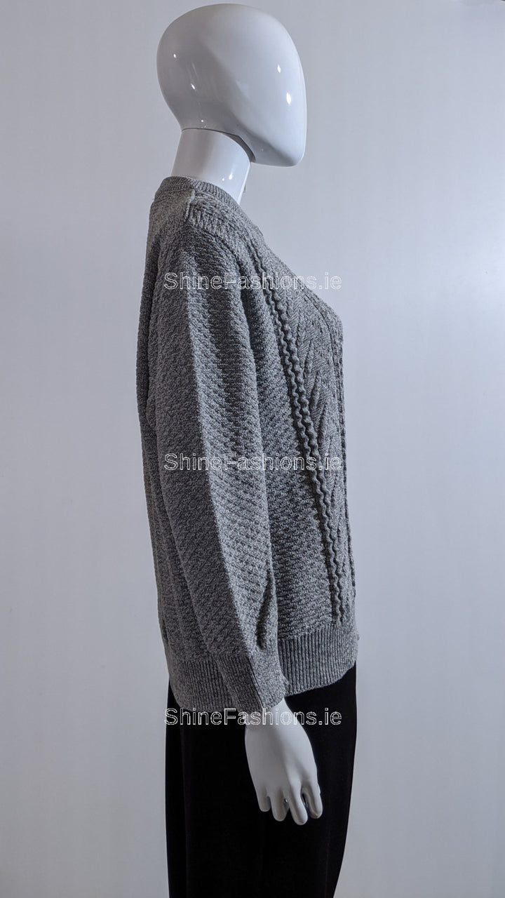 Grey Button Up Design Cardigan