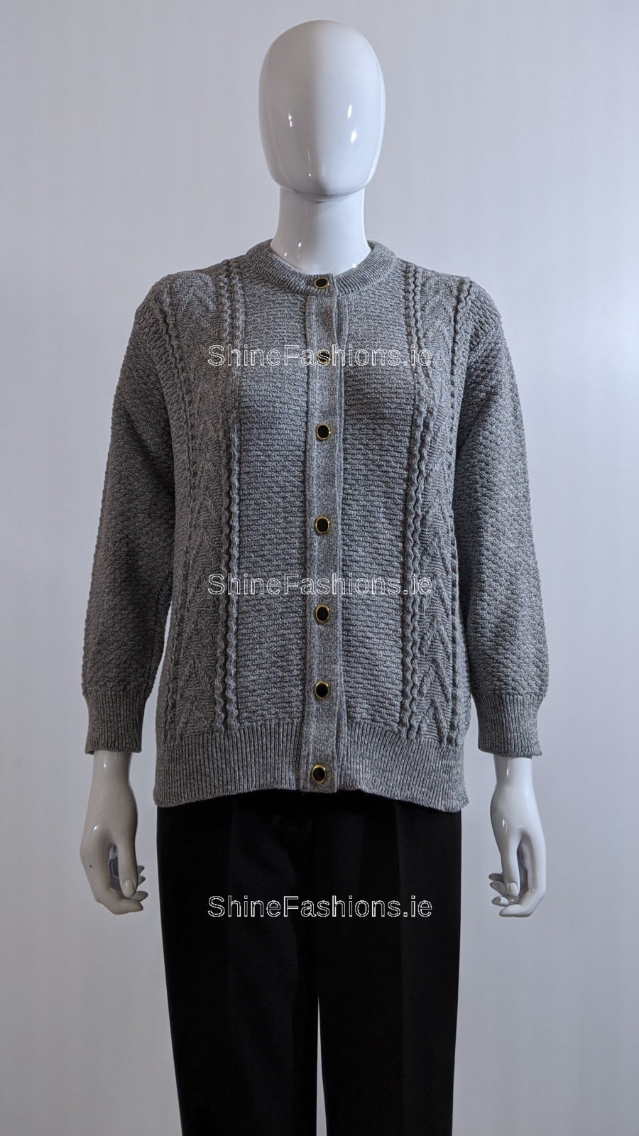 Grey Button Up Design Cardigan