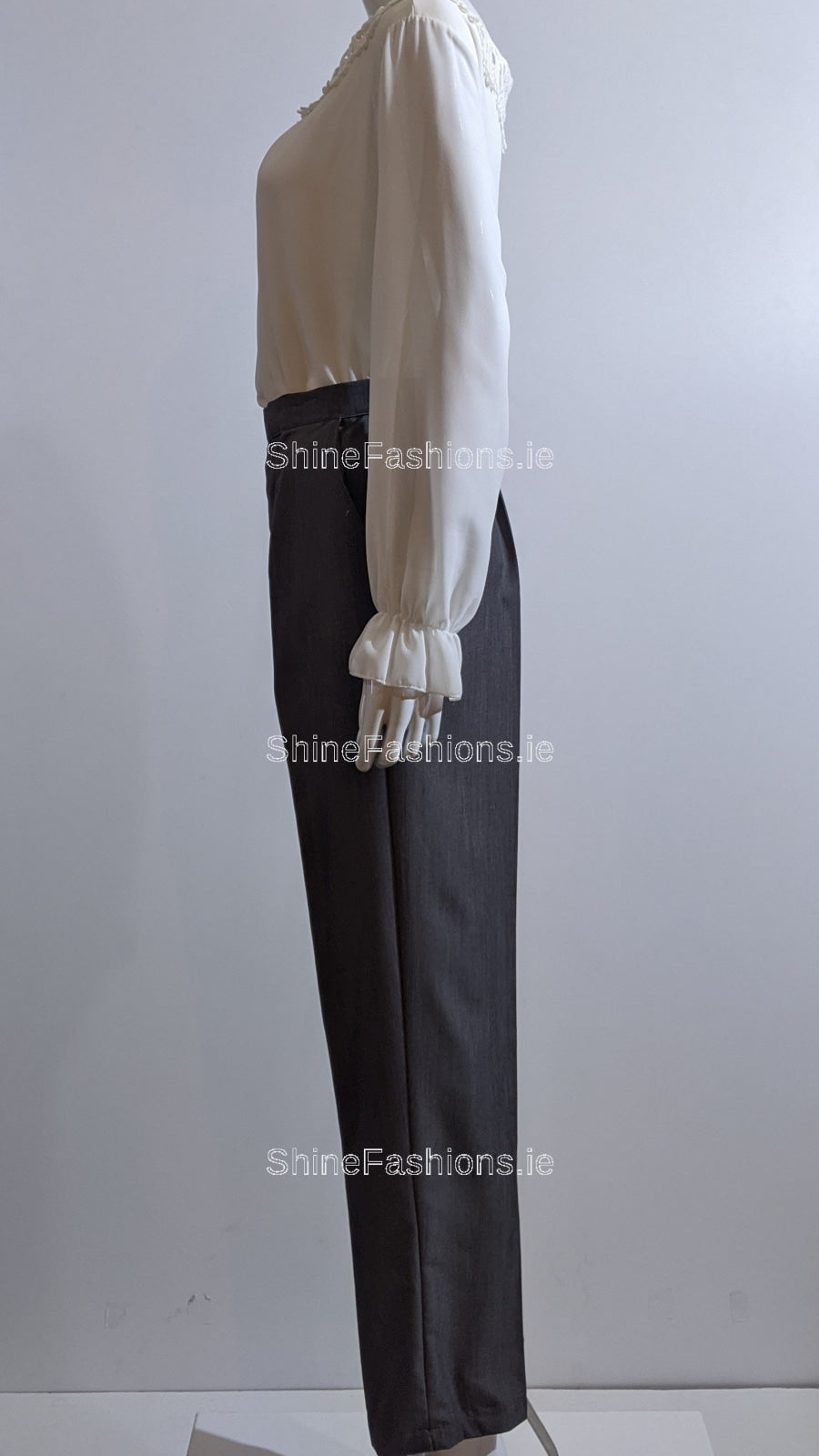 Grey Elasticated Pull On Trousers