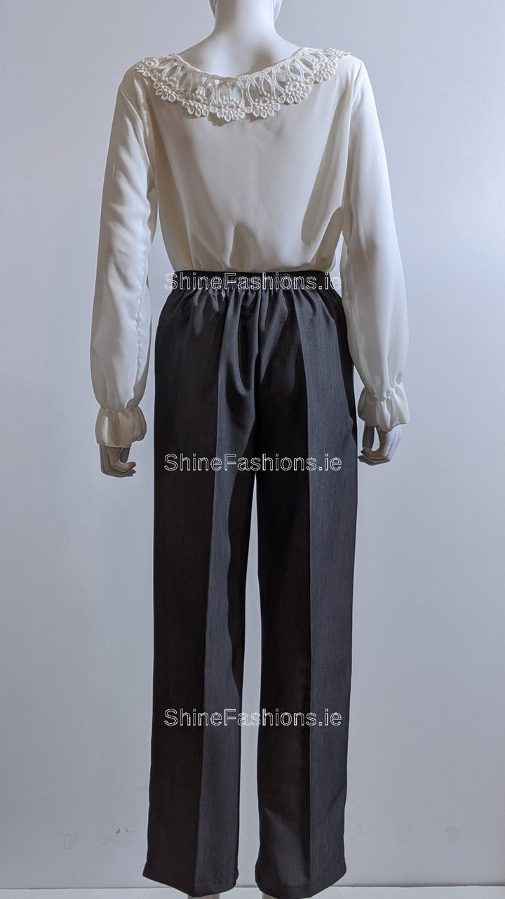 Grey Elasticated Pull On Trousers