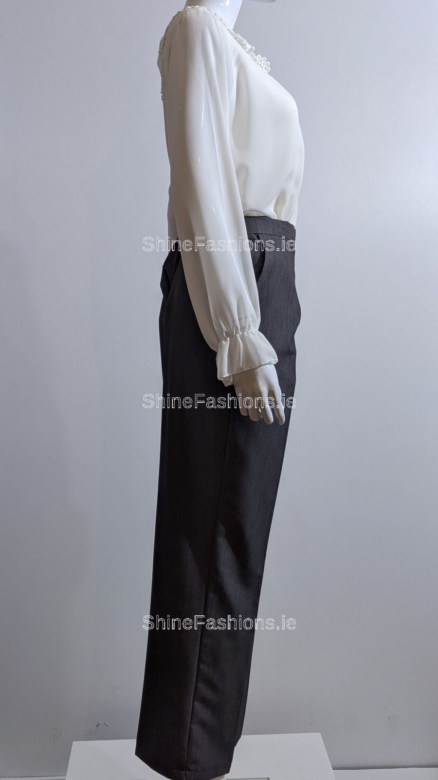 Grey Elasticated Pull On Trousers