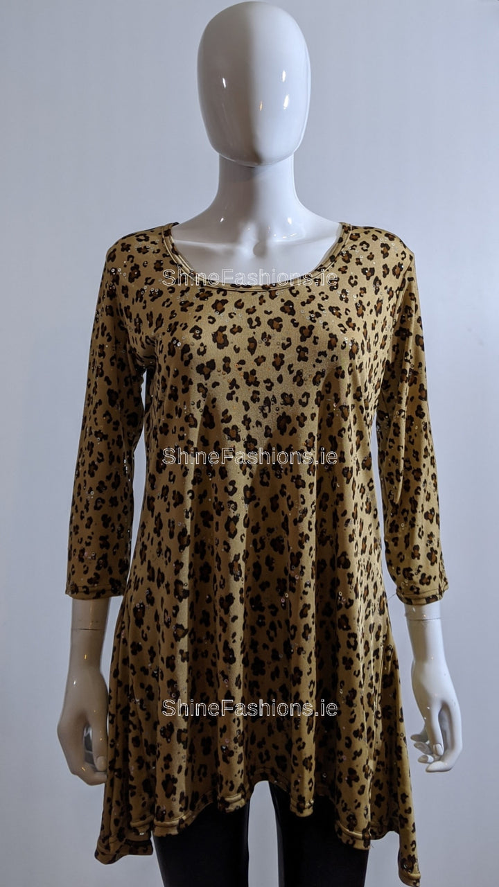 Leopard Print Sparkle Top