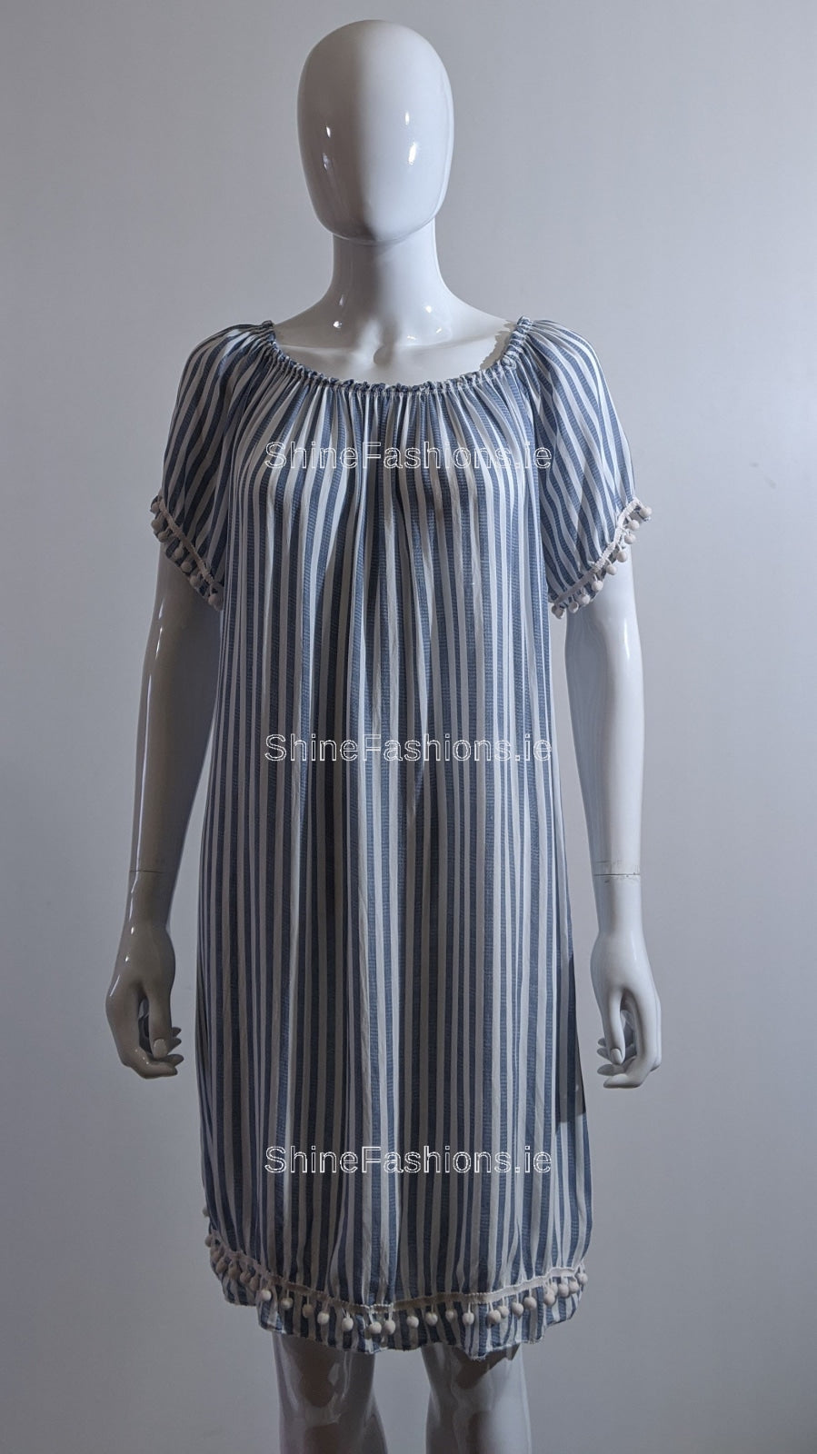 Light Blue Striped Dress