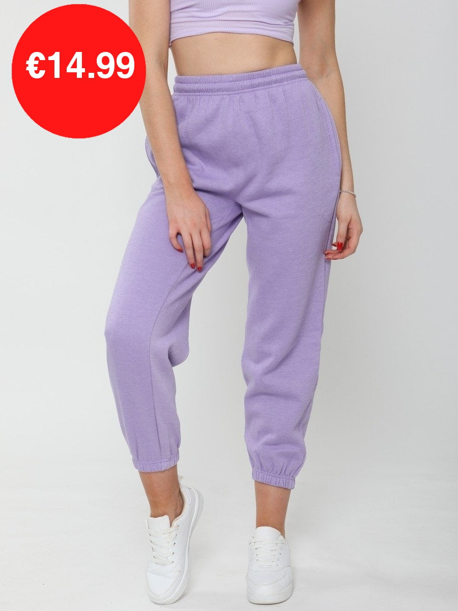 Lilac Oversized Fleece Joggers