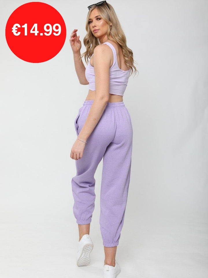 Lilac Oversized Fleece Joggers