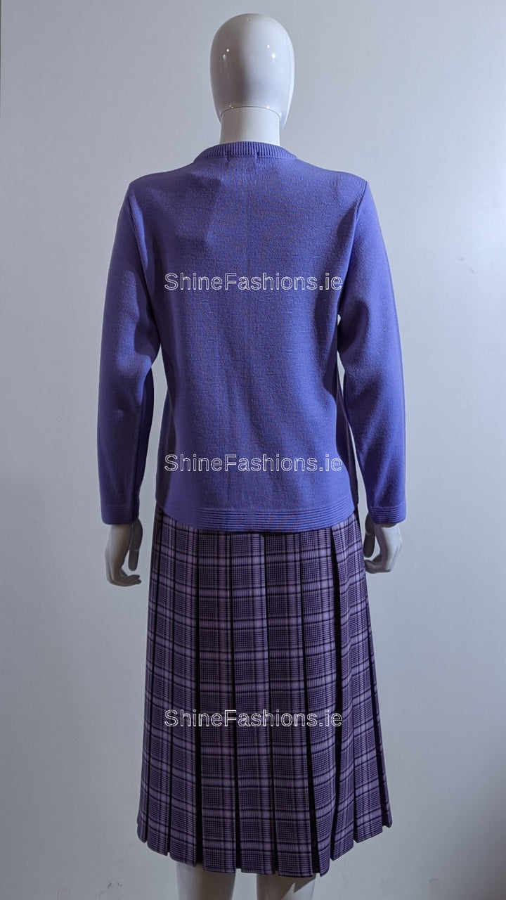 Lilac Round Neck Button Cardigan