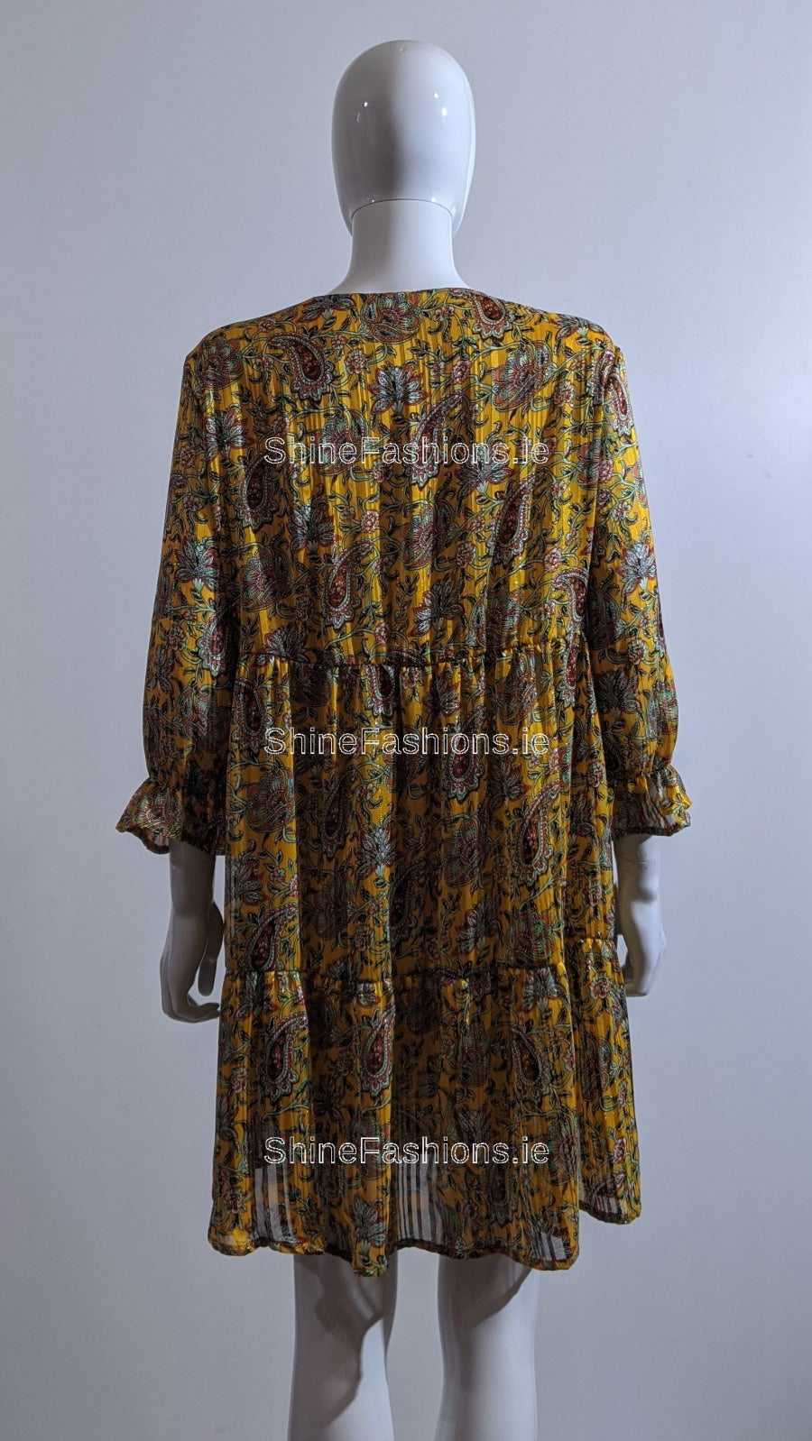 Mustard Paisley Design Smock Dress