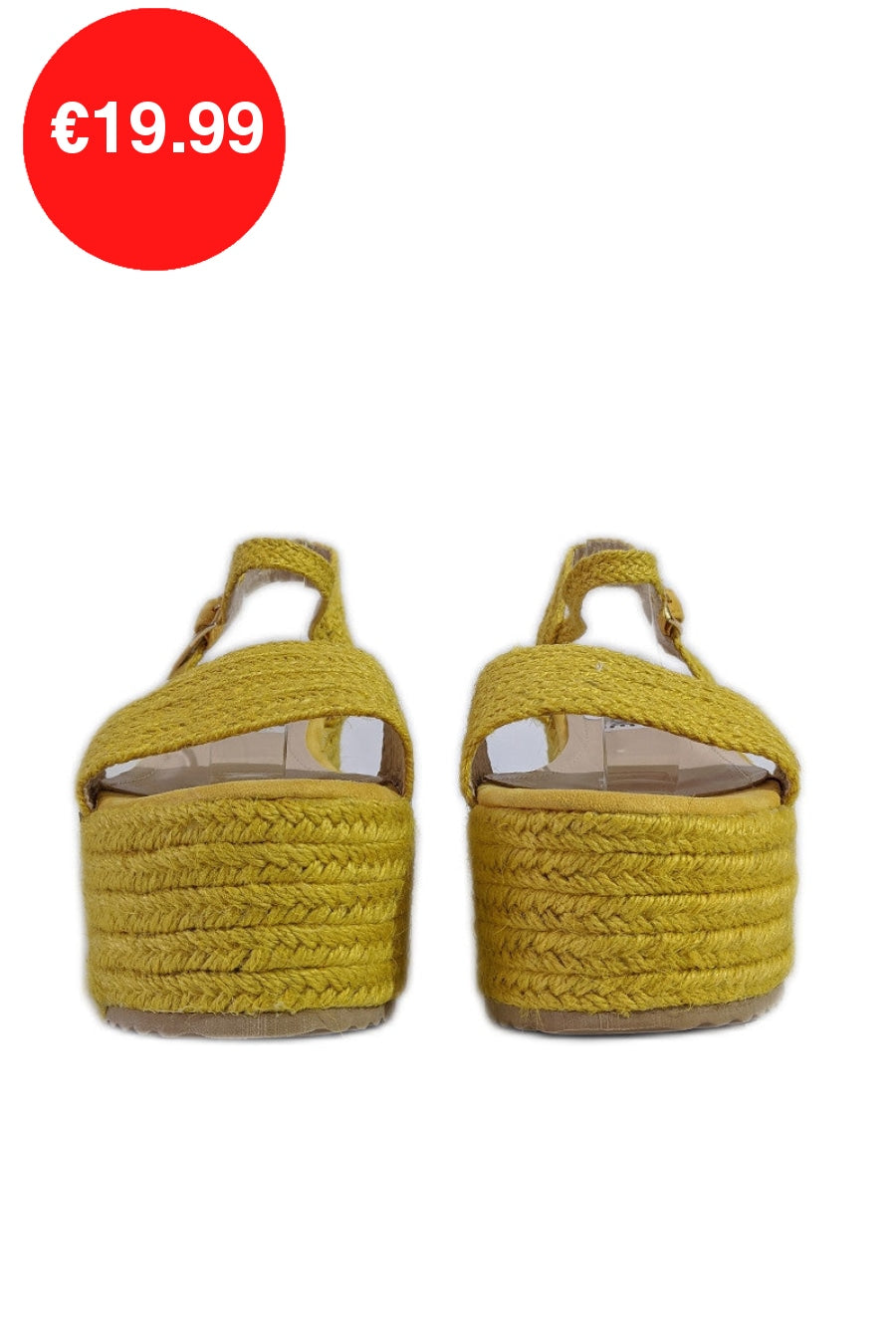 Mustard Platform Braided Espadrille Sandals