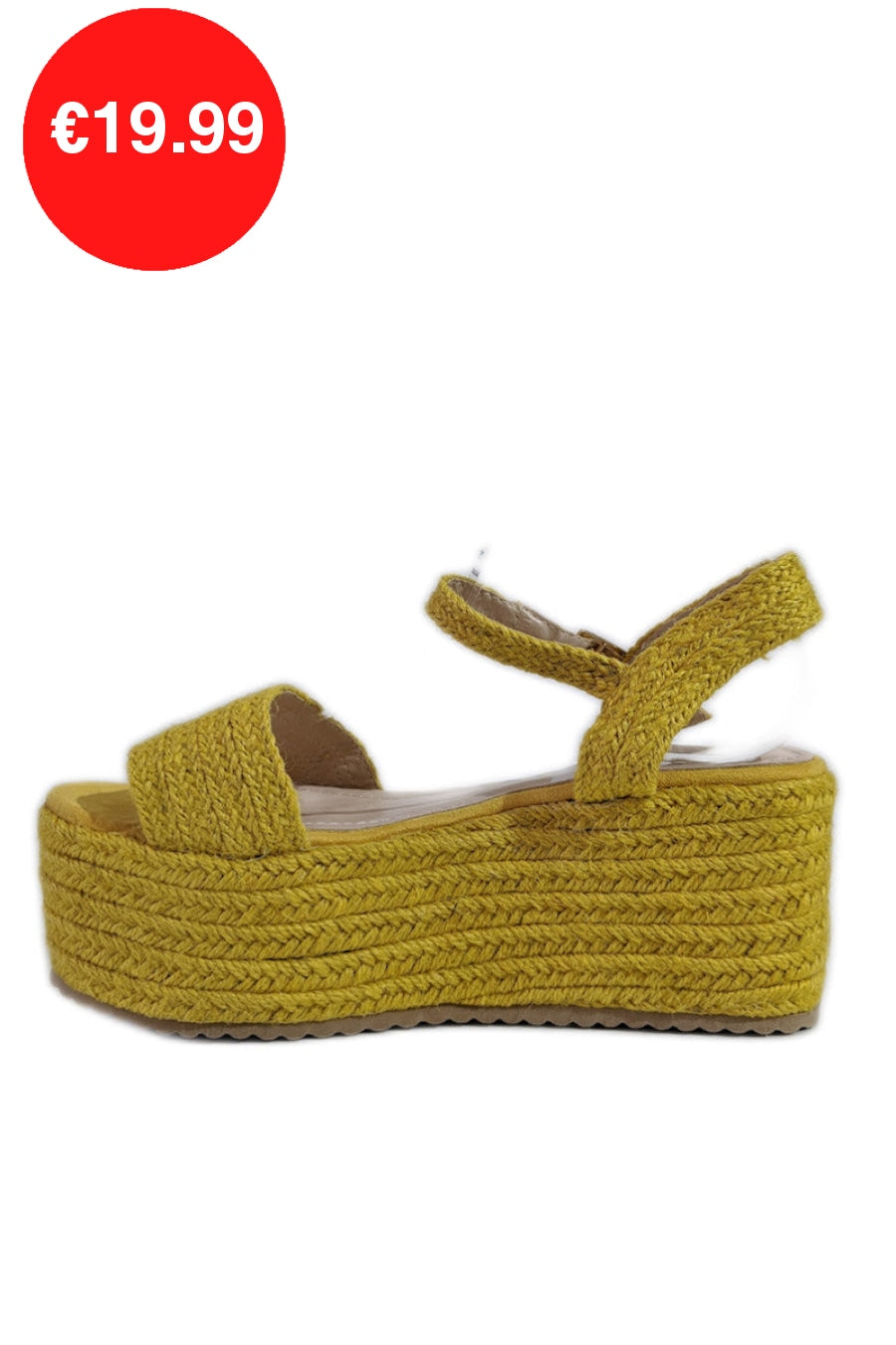 Mustard Platform Braided Espadrille Sandals