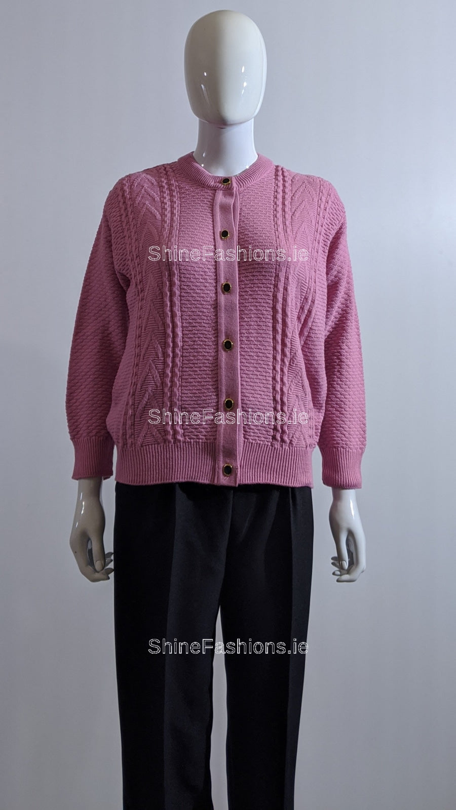 Pink Button Up Design Cardigan