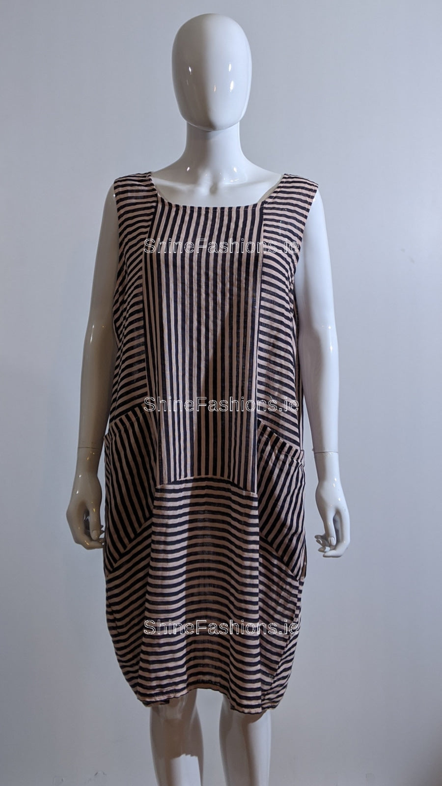 Pink Stripe Cotton Dress