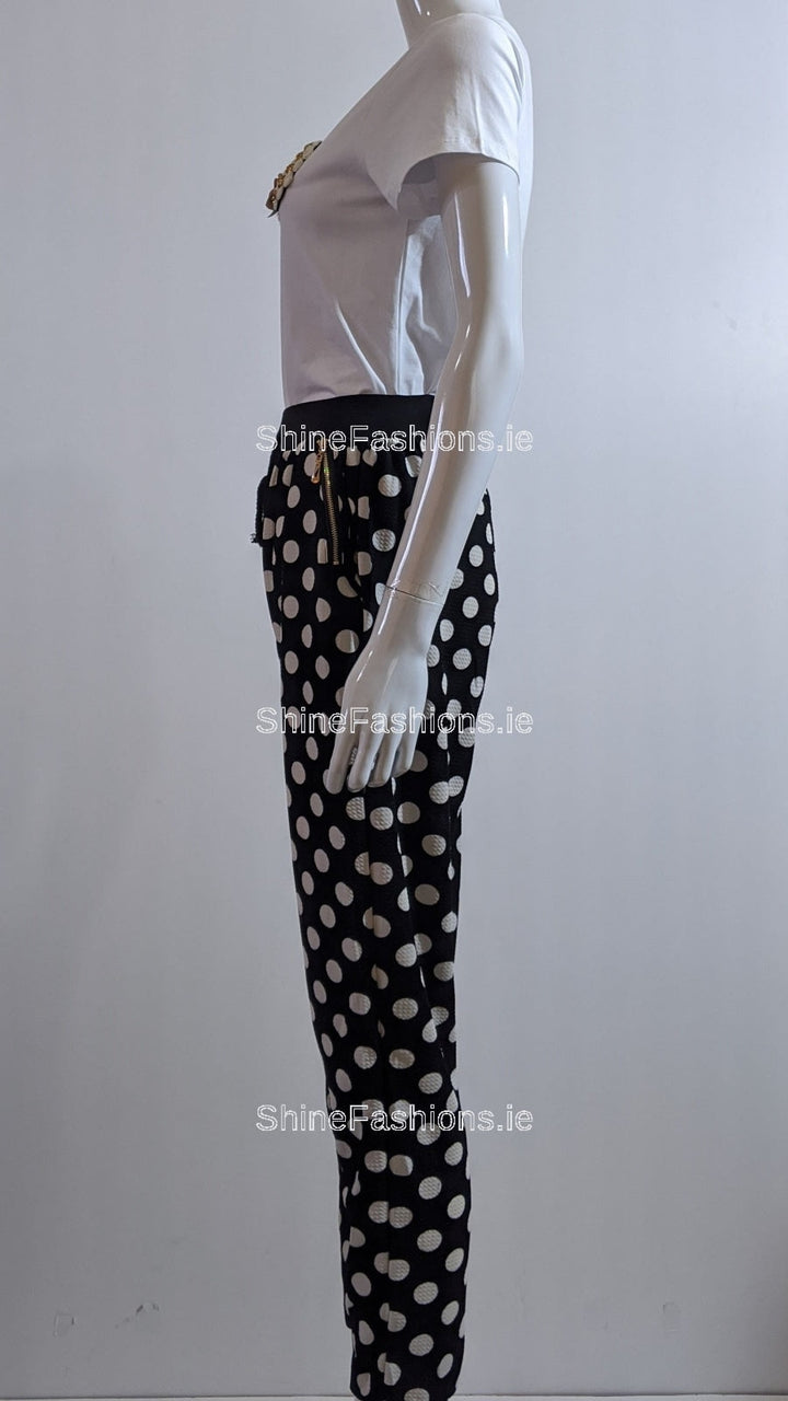 Polka Dot Cuffed Trouser