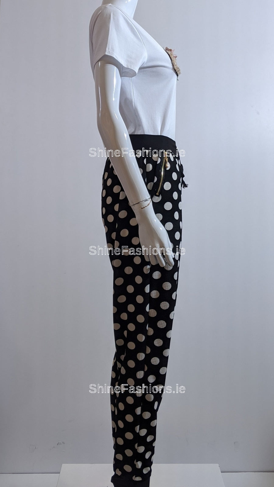 Polka Dot Cuffed Trouser