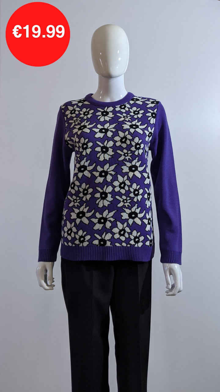 Purple Flower Print Jumper