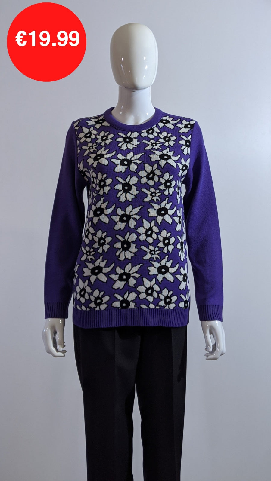 Purple Flower Print Jumper