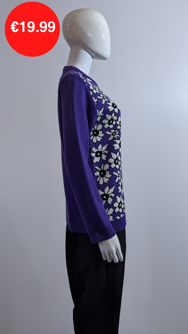 Purple Flower Print Jumper