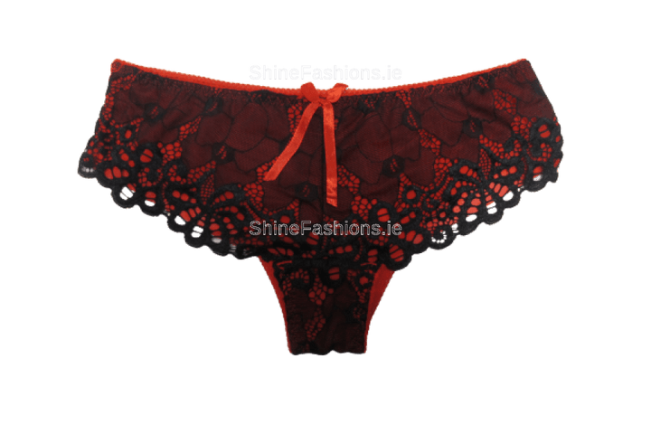 Red Lace Design Lingerie Set