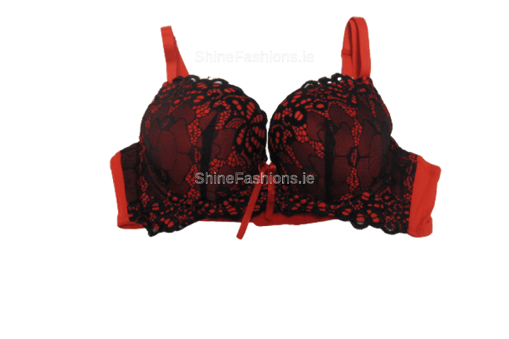 Red Lace Design Lingerie Set