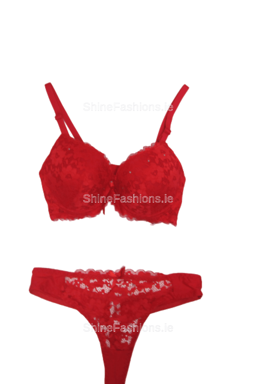 Red Lace Detail Lingerie Set