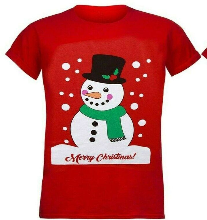 Red Snowman Merry Christmas T-Shirt