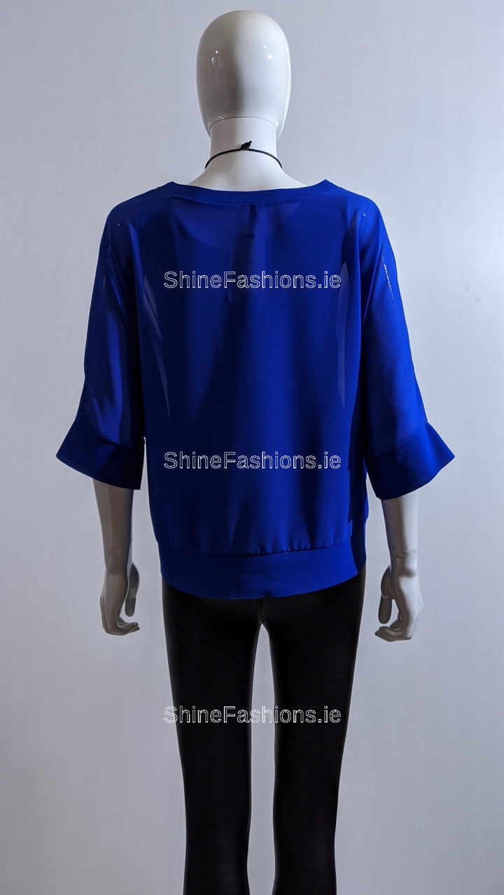 Royal Blue Necklace Loose Top