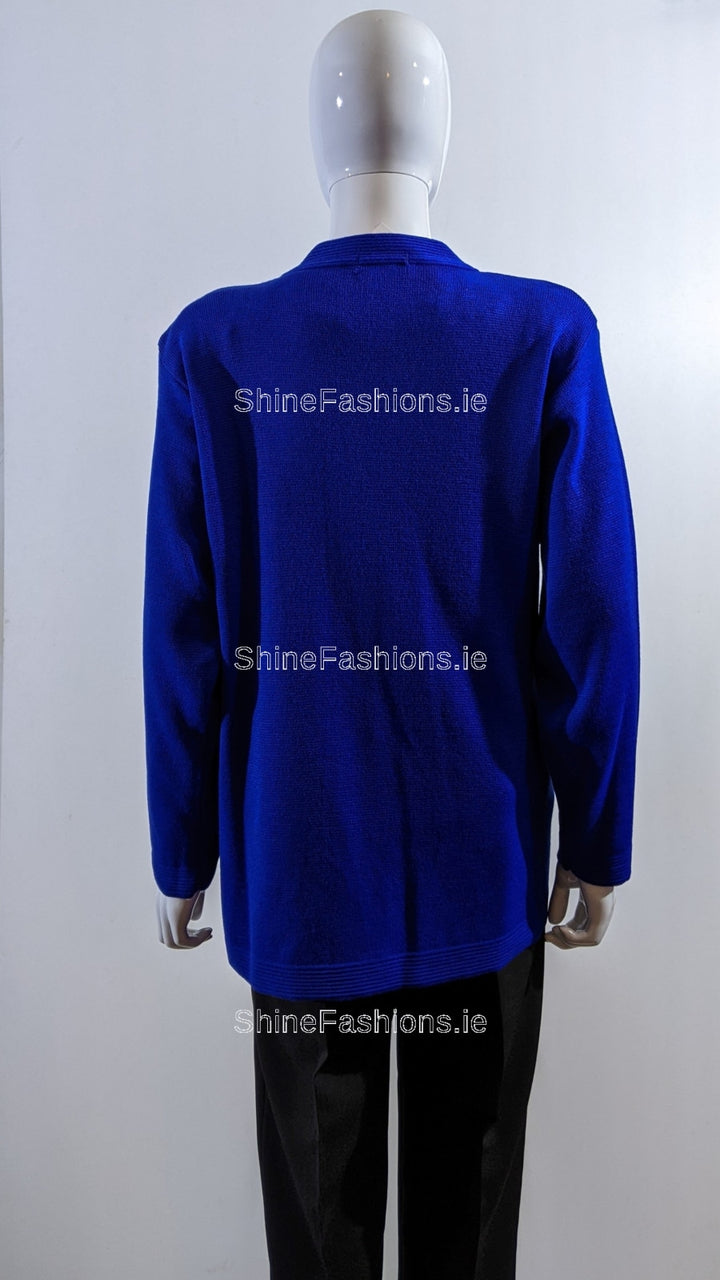 Royal Blue V-Neck Button Pocket Cardigan