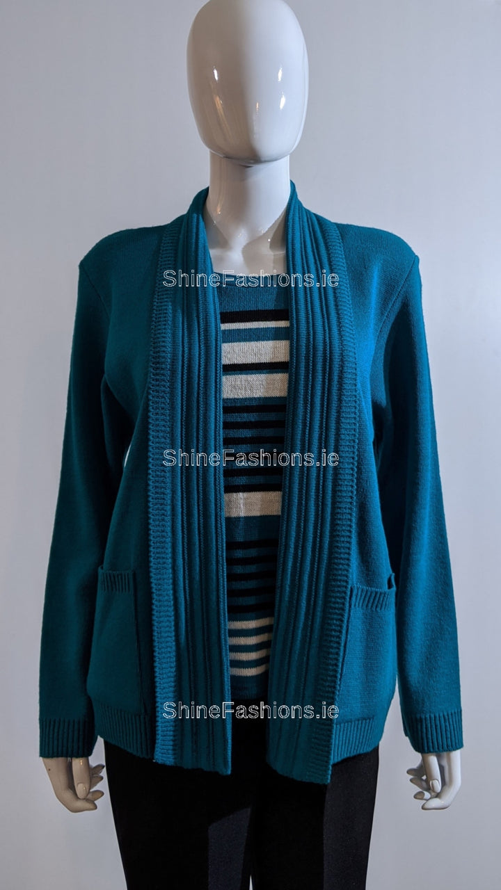 Teal Stripe Twinset Jumper