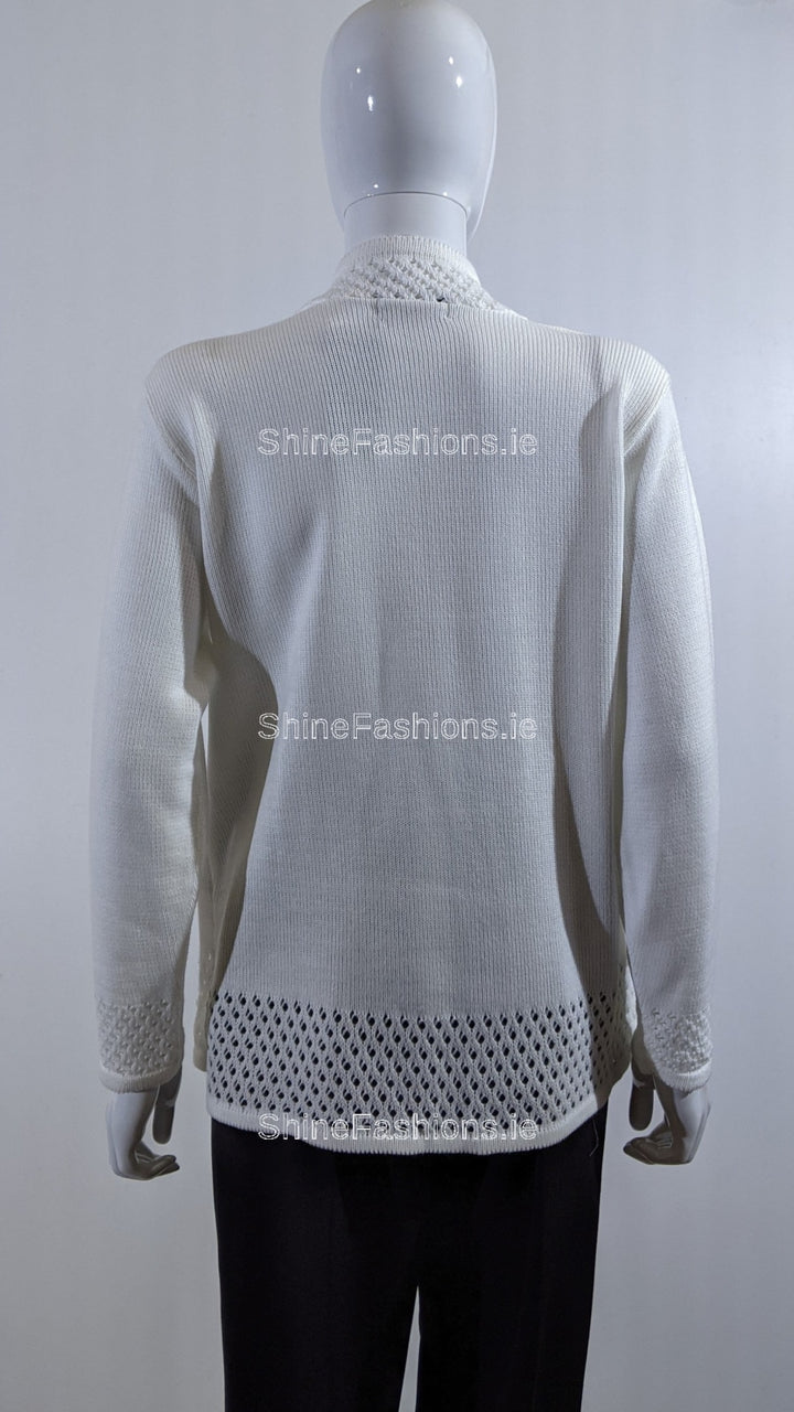 White Pattern Twinset Jumper