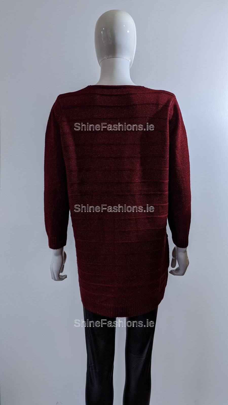 Wine Glitter Design Open Cardigan