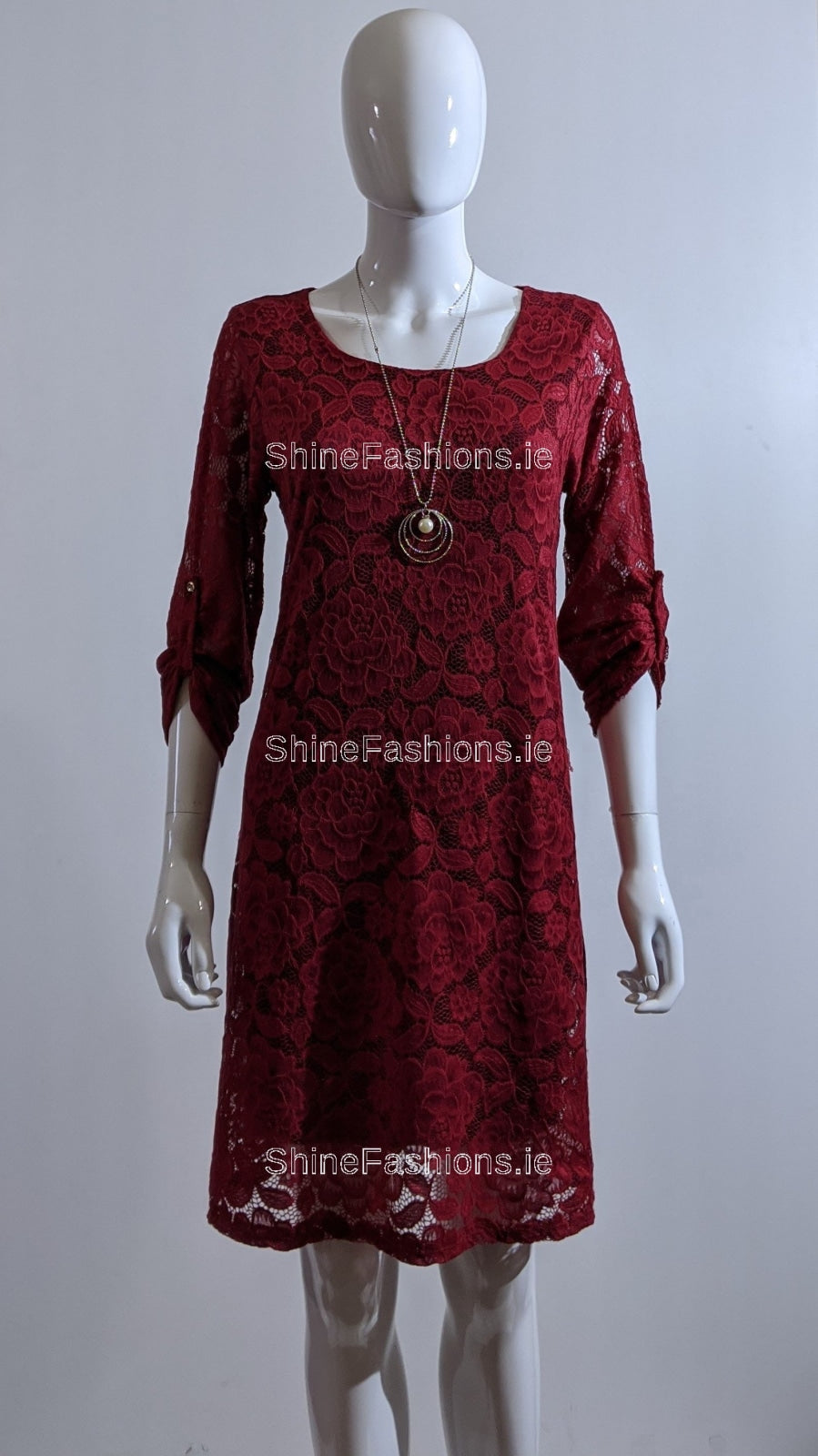 Wine Lace Dress