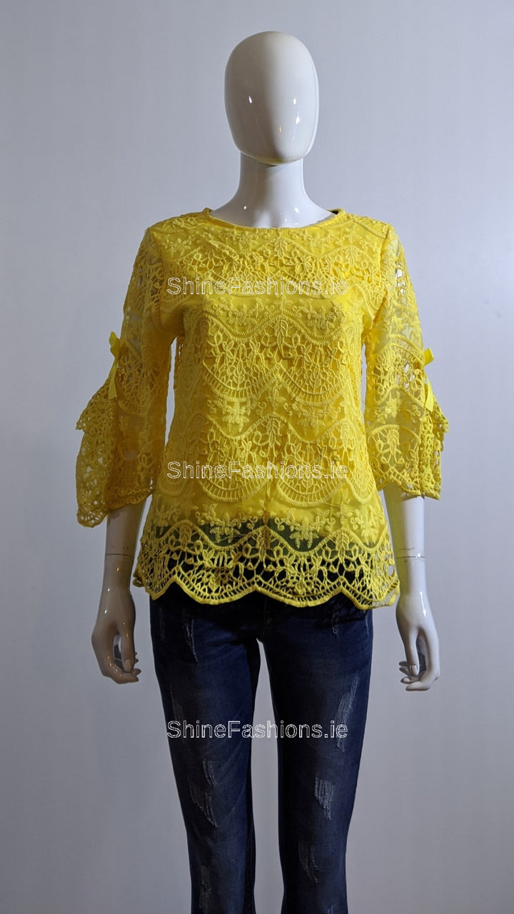 Yellow Lace Design Top