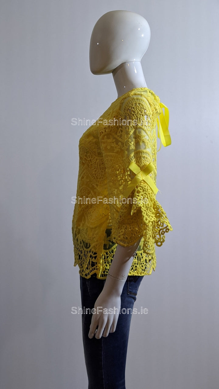 Yellow Lace Design Top